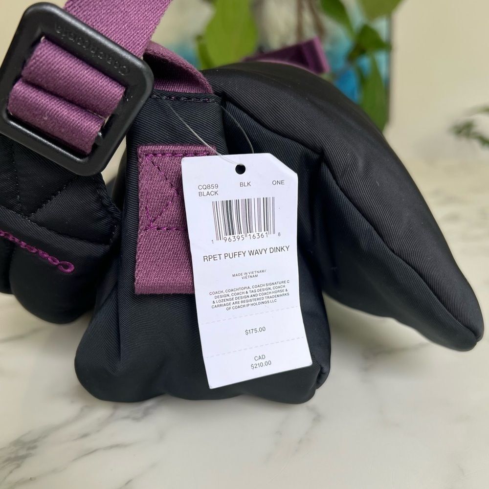NWT Coach Coachtopia Loop Puffy Wavy Dinky Shoulder Bag CQ859 Black - Picture 10 of 15